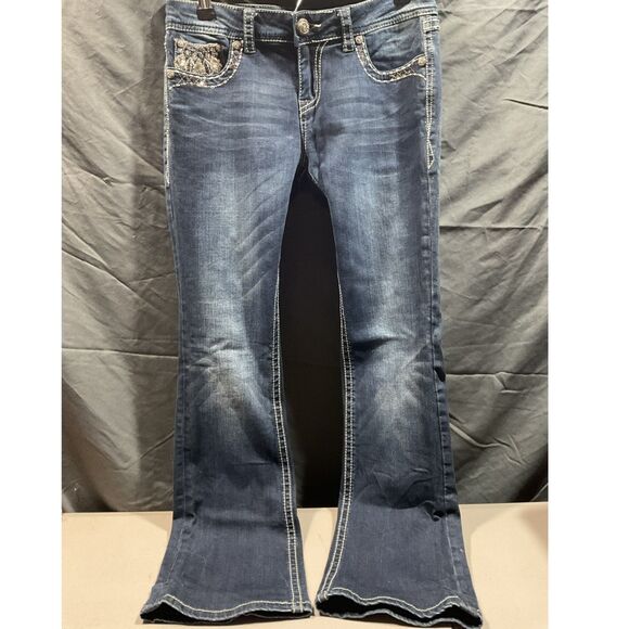 Grace in LA Embellished Boot Cut Denim Jeans - Picture 1 of 7